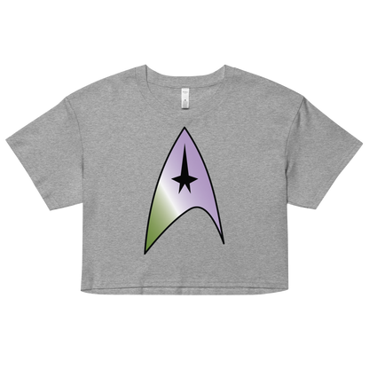 Starfleet Insignia - Genderqueer Pride Women’s crop top