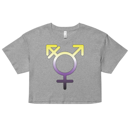 Transgender Symbol - Non-binary Pride Women’s crop top