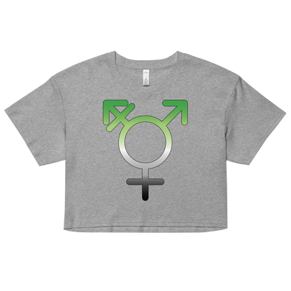 Transgender Symbol - Aromantic Pride Women’s crop top