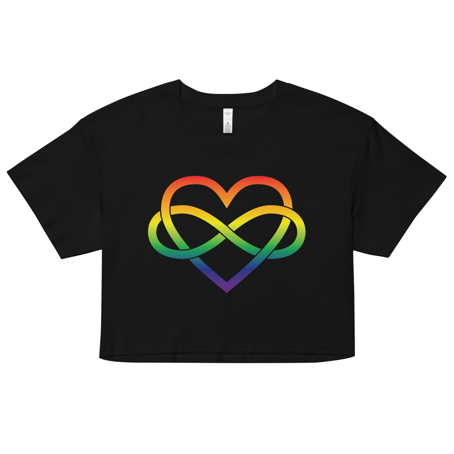 Polyamory Infinity Heart - Rainbow Women’s crop top