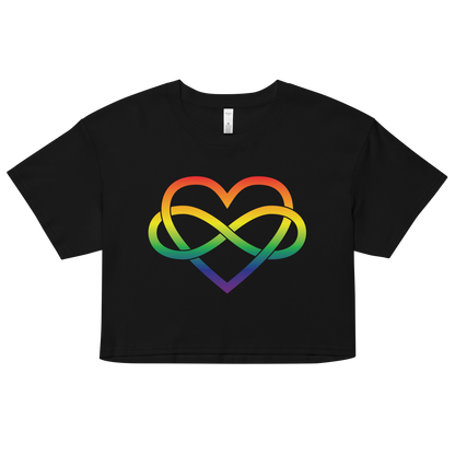 Polyamory Infinity Heart - Rainbow Women’s crop top