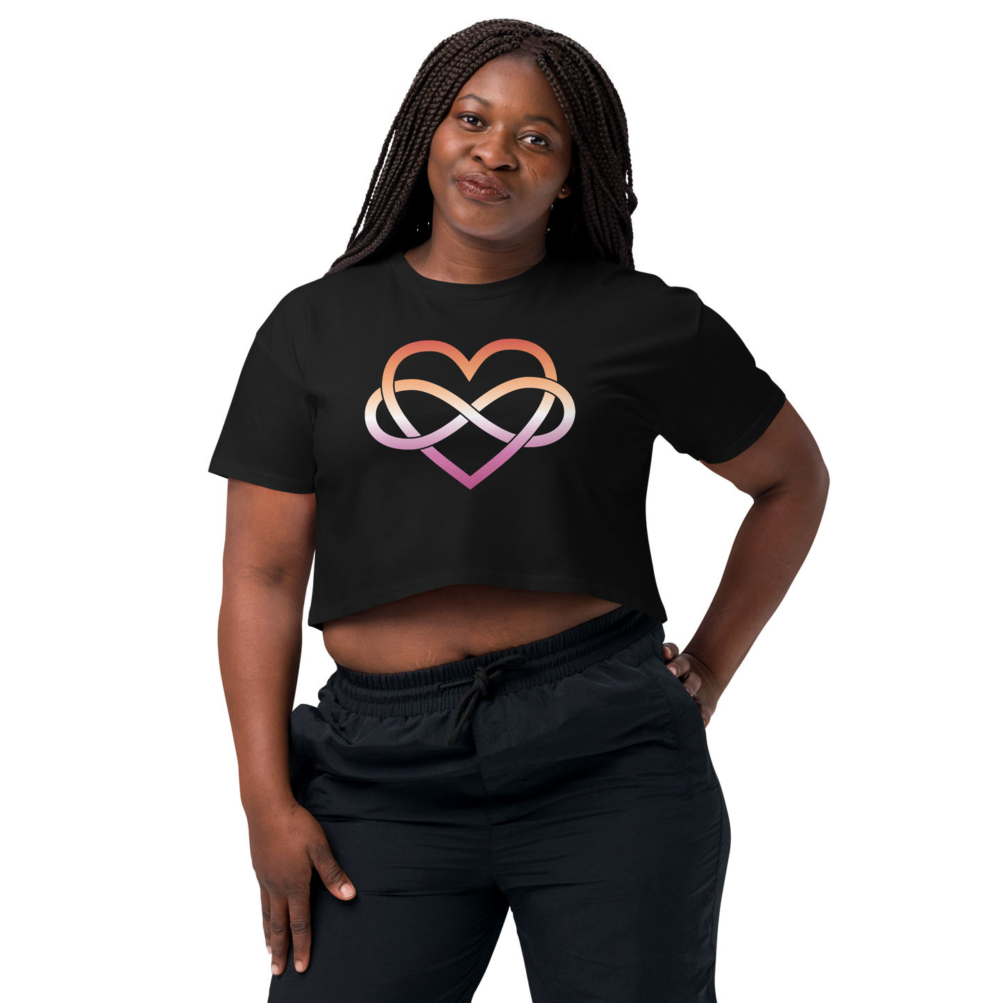 Polyamory Infinity Heart - Lesbian Women’s crop top