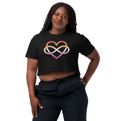 Polyamory Infinity Heart - Lesbian Women’s crop top