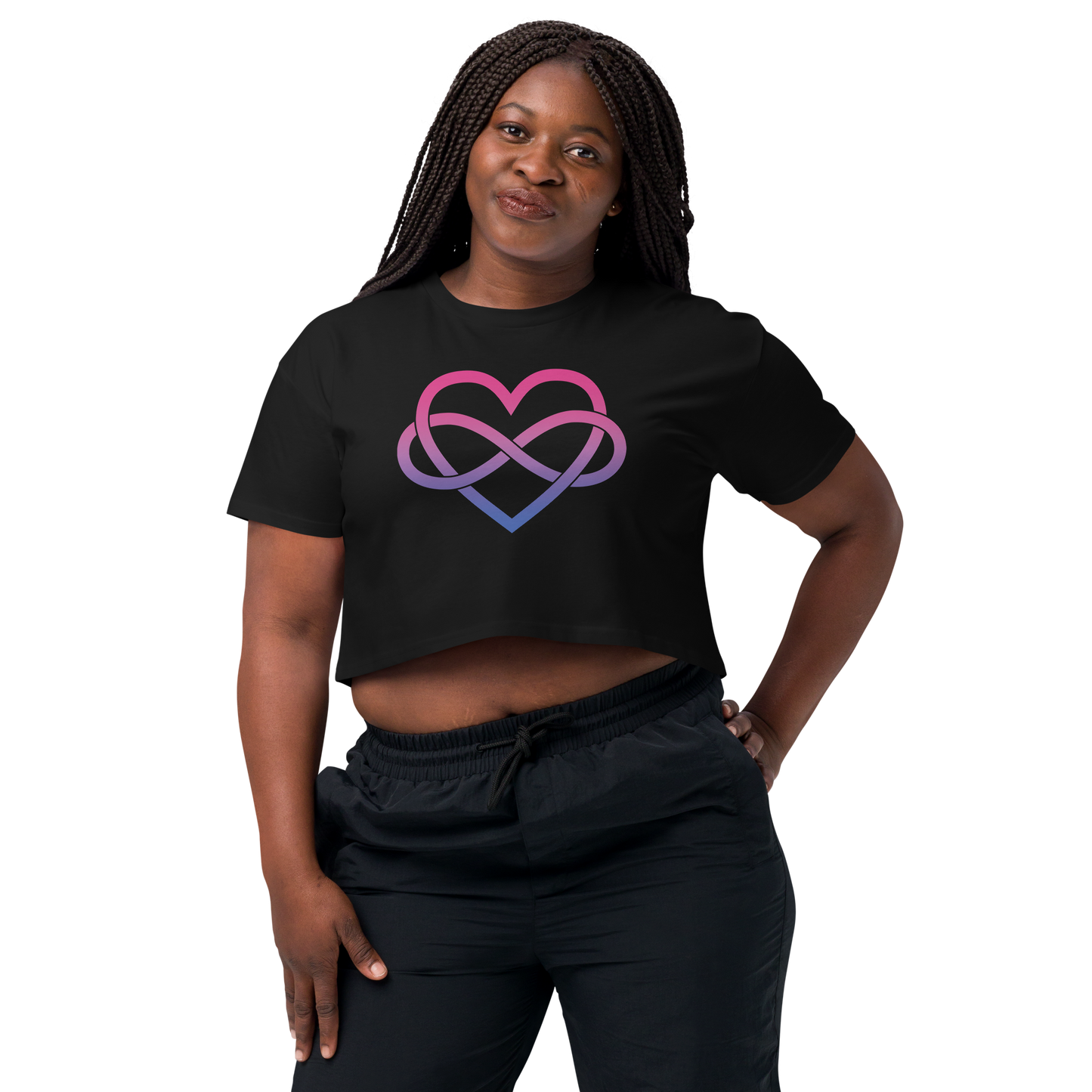 Polyamory Infinity Heart - Bisexual Women’s crop top