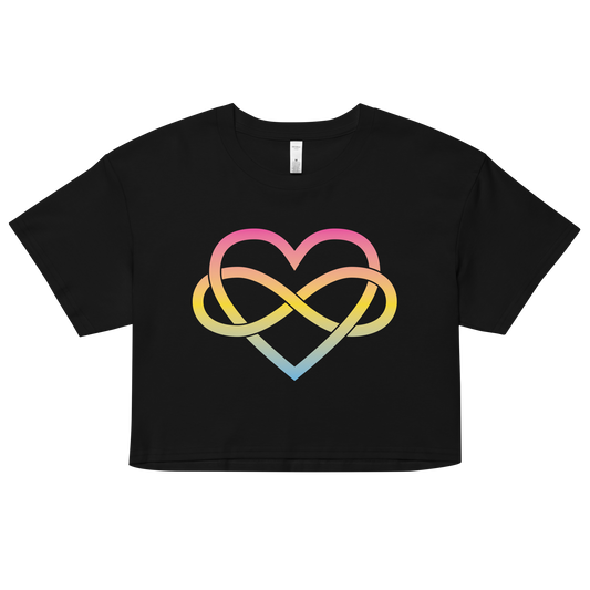 Polyamory Infinity Heart - Pansexual Women’s crop top