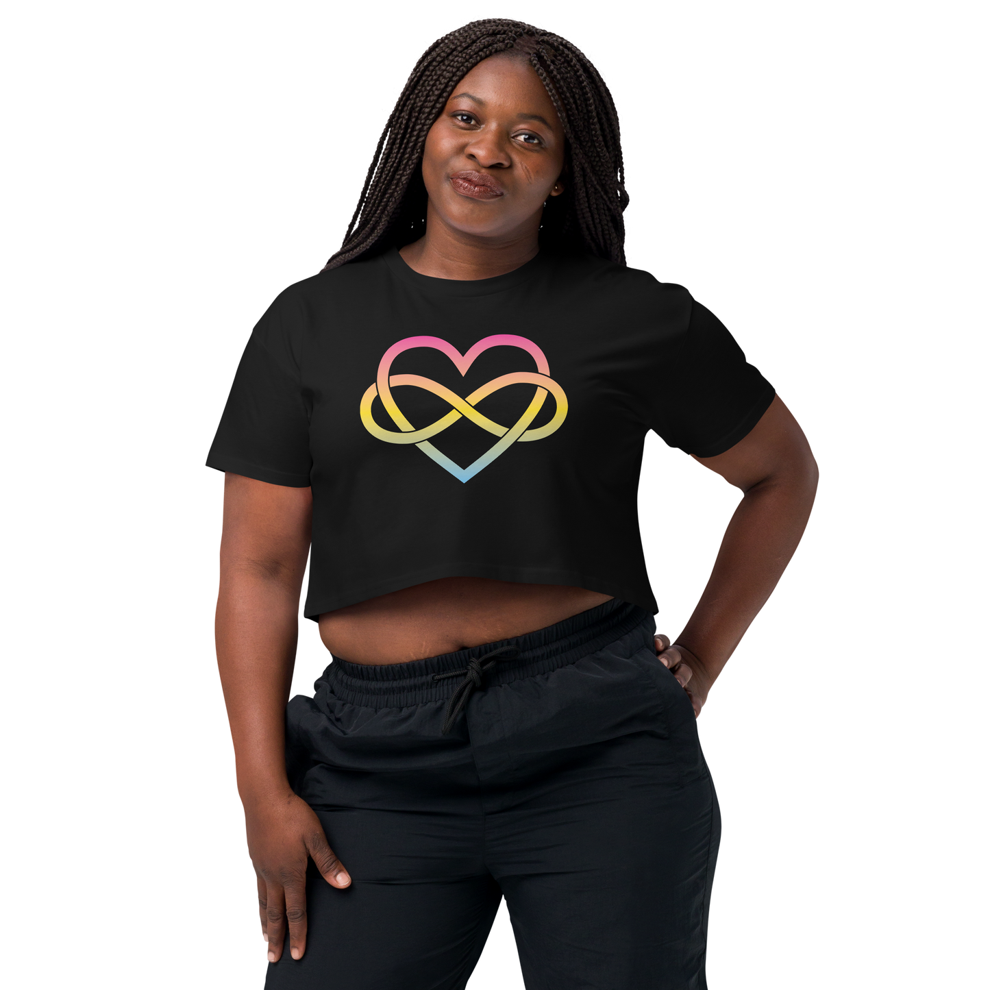 Polyamory Infinity Heart - Pansexual Women’s crop top