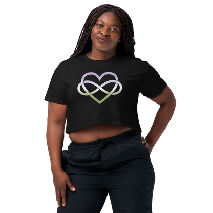 Polyamory Infinity Heart - Genderqueer Women’s crop top