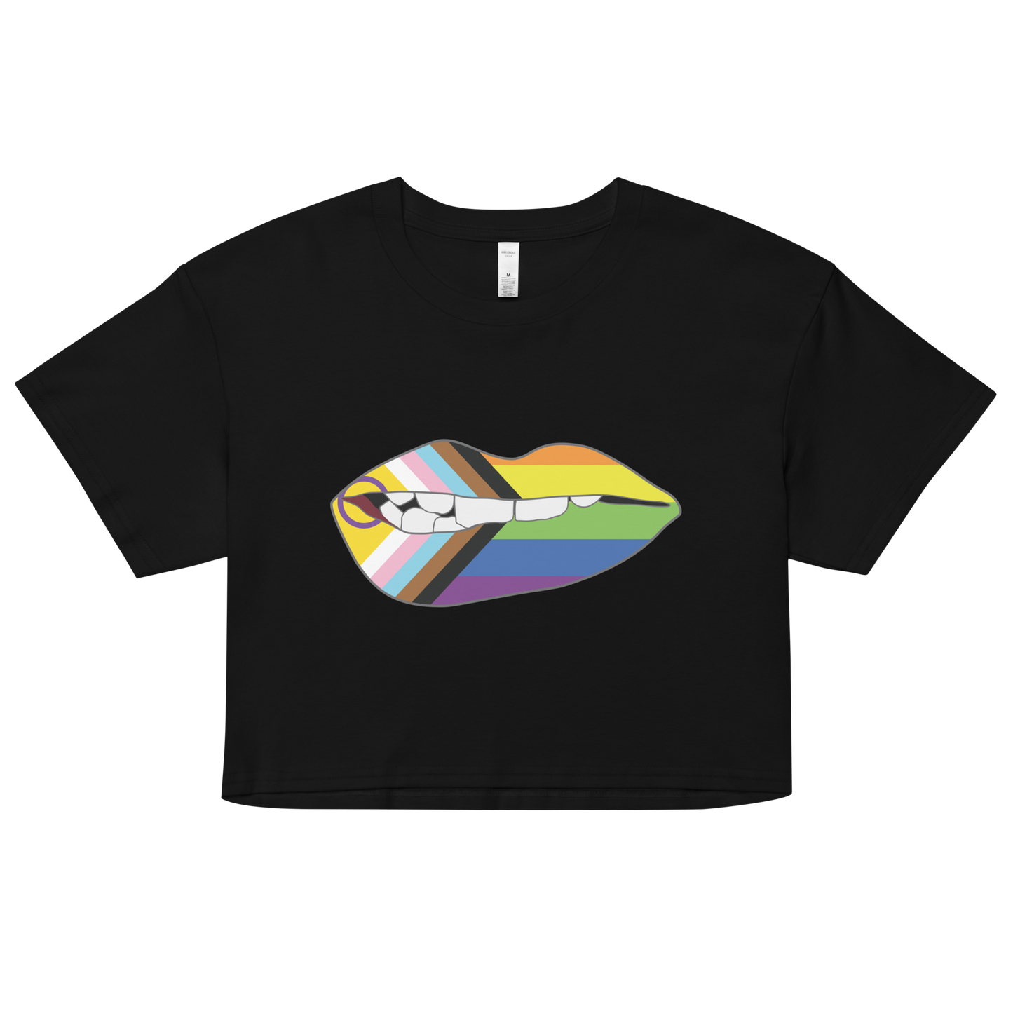 Biting Lips - Progress Pride Flag Women’s crop top