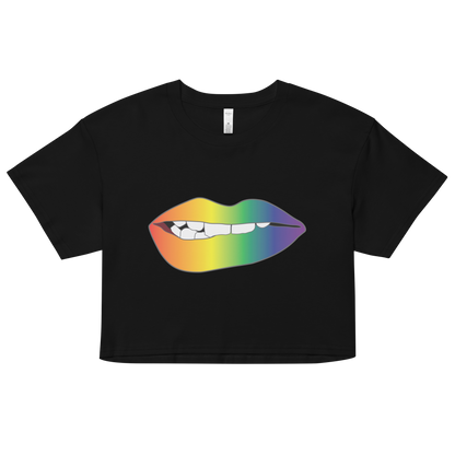 Biting Lips - Rainbow Pride - Gradient Women’s crop top