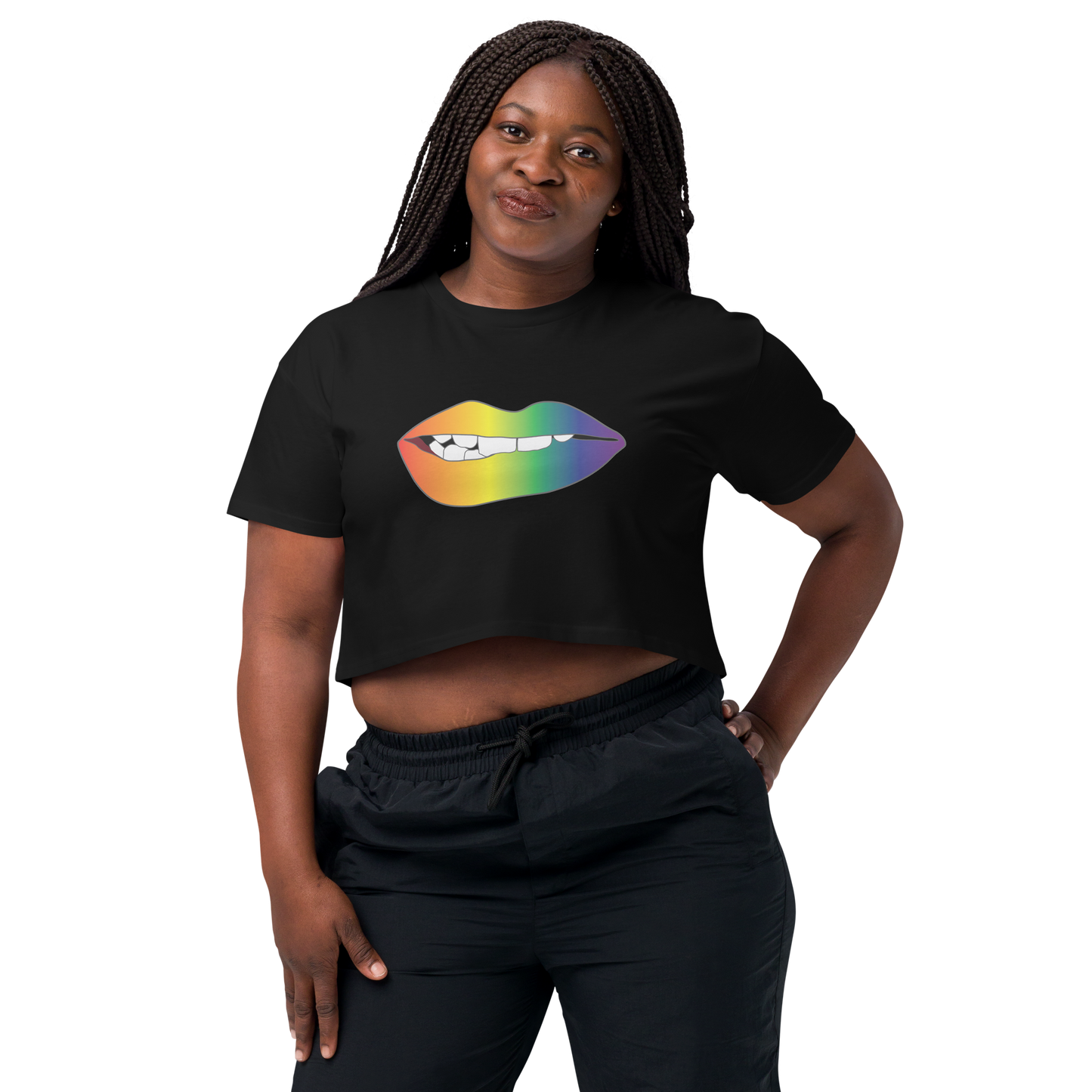 Biting Lips - Rainbow Pride - Gradient Women’s crop top