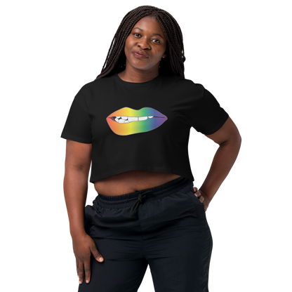 Biting Lips - Rainbow Pride - Gradient Women’s crop top