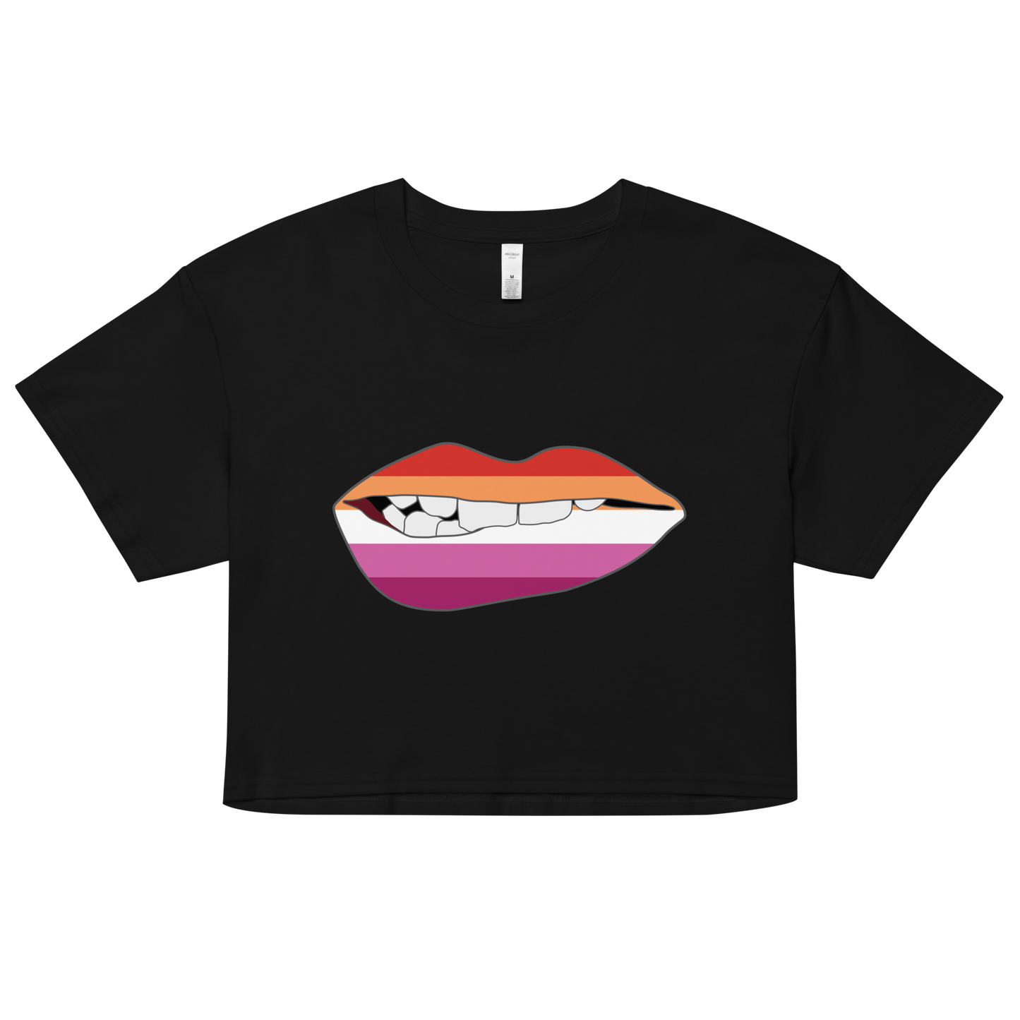 Biting Lips - Lesbian Flag Women’s crop top