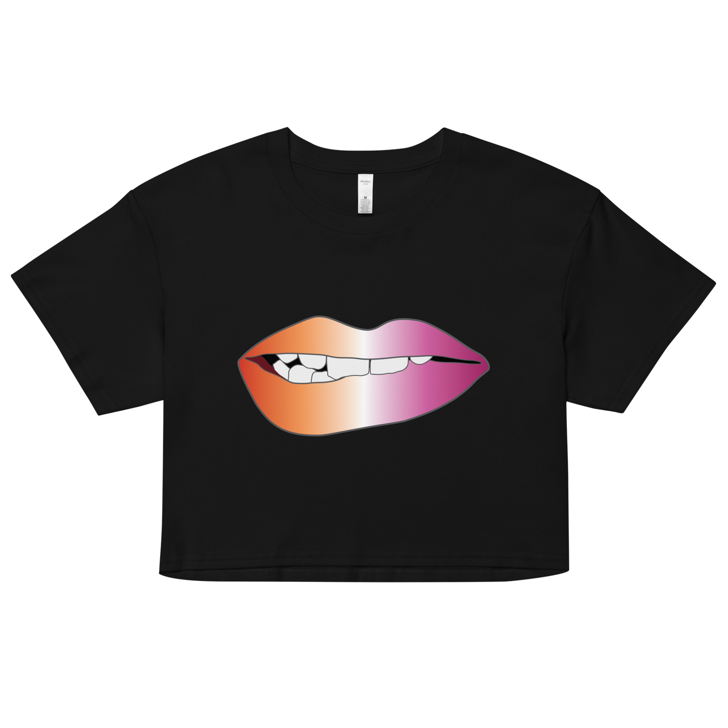 Biting Lips - Lesbian Pride - Gradient Women’s crop top