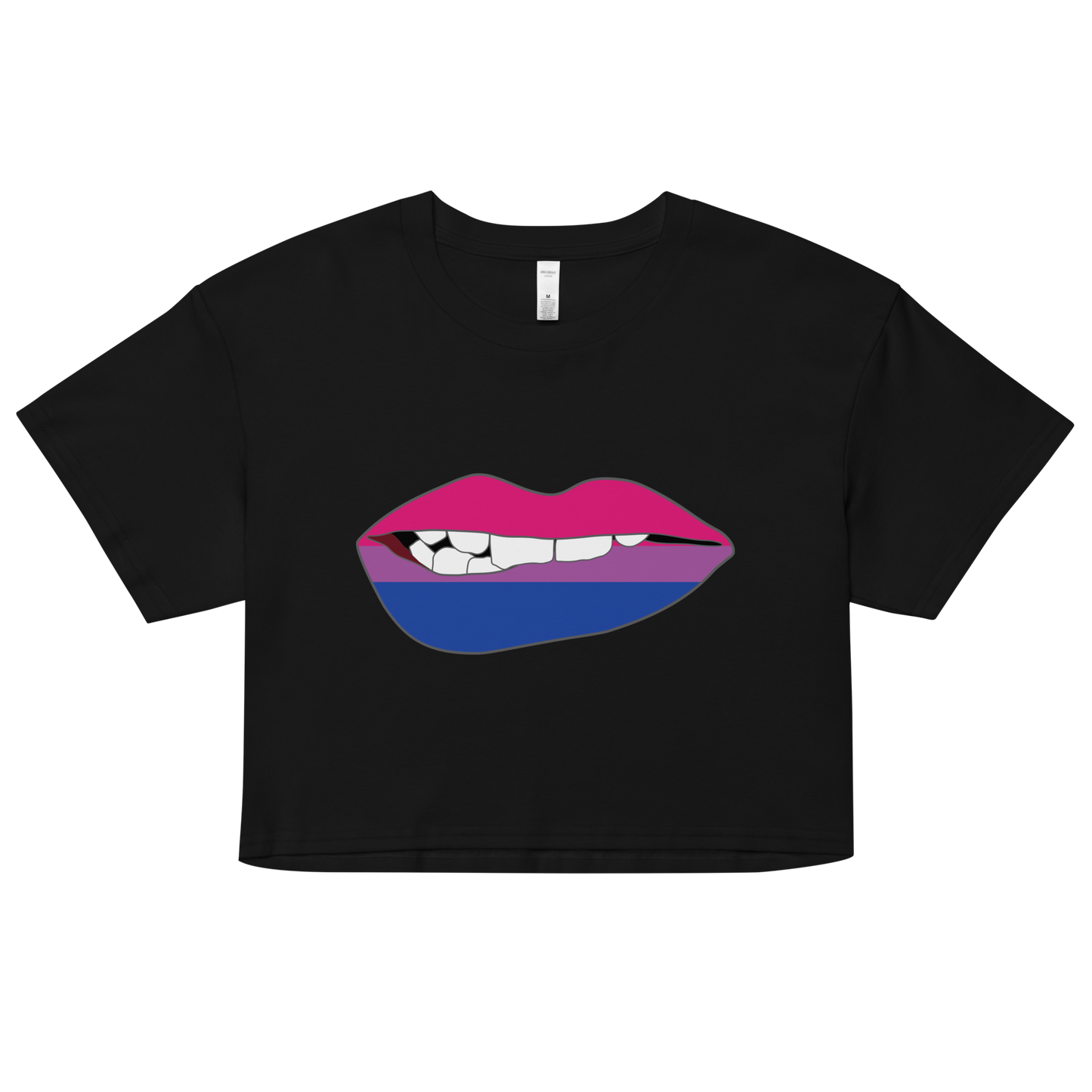 Biting Lips - Bisexual Flag Women’s crop top