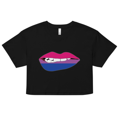 Biting Lips - Bisexual Flag Women’s crop top