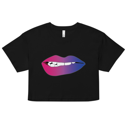 Biting Lips - Bisexual Pride - Gradient Women’s crop top