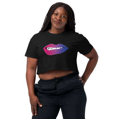 Biting Lips - Bisexual Pride - Gradient Women’s crop top