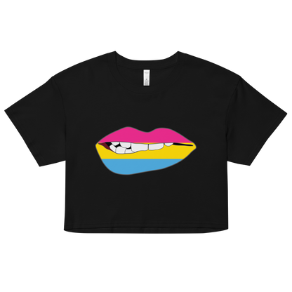 Biting Lips - Pansexual Flag Women’s crop top