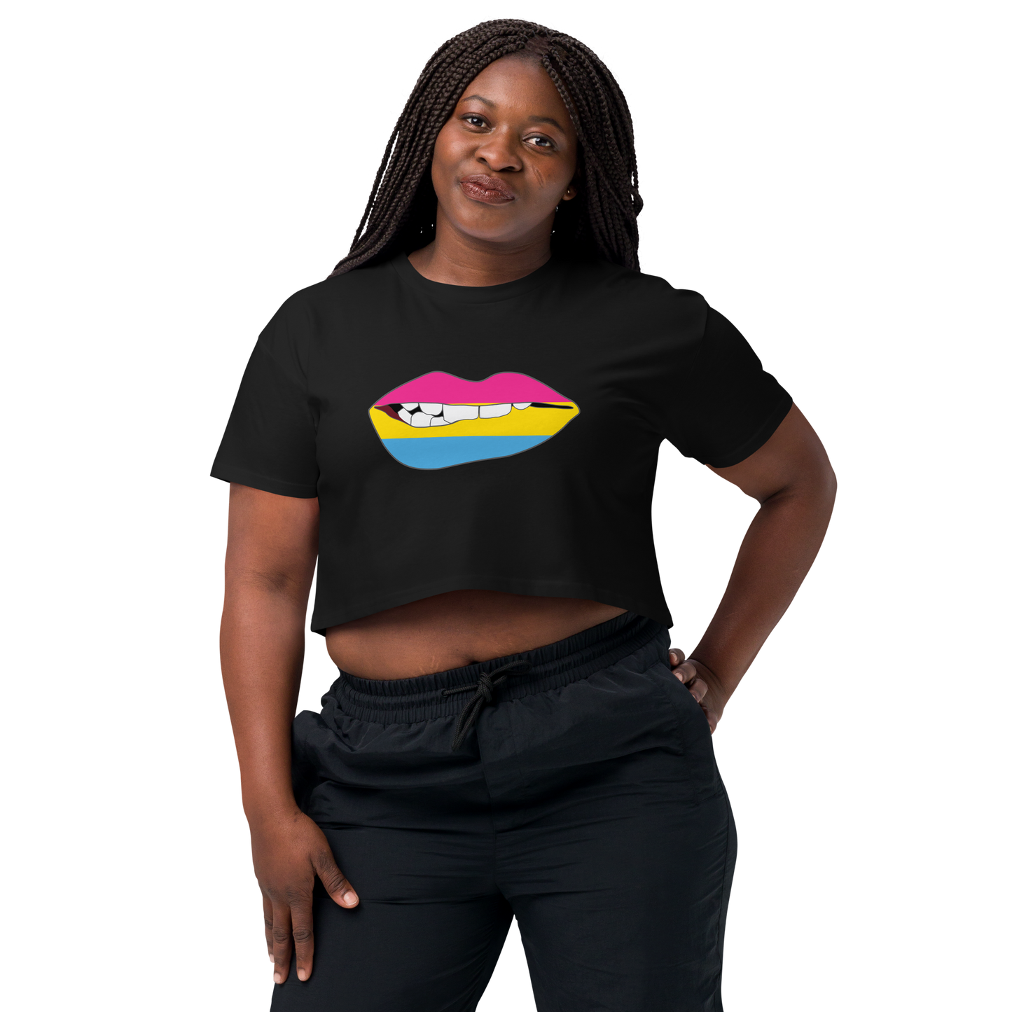 Biting Lips - Pansexual Flag Women’s crop top