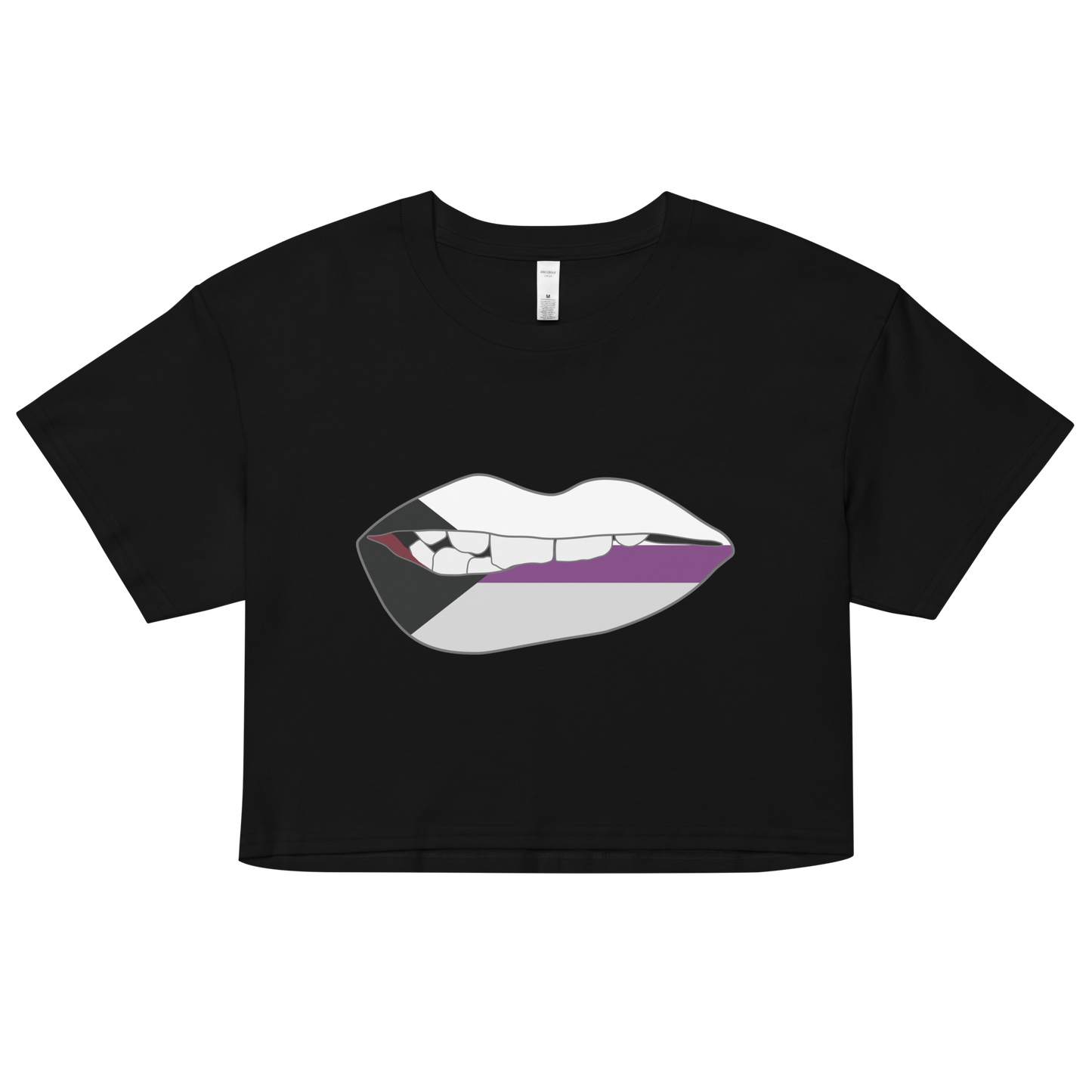 Biting Lips - Demisexual Flag Women’s crop top