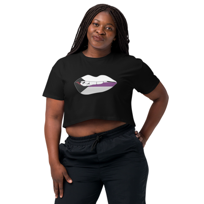 Biting Lips - Demisexual Flag Women’s crop top