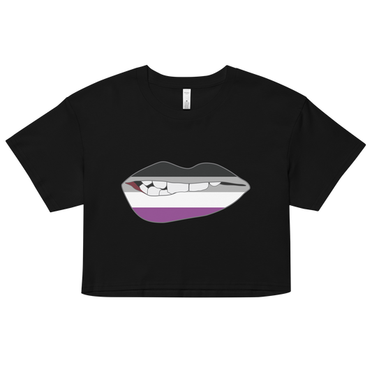 Biting Lips - Asexual Flag Women’s crop top