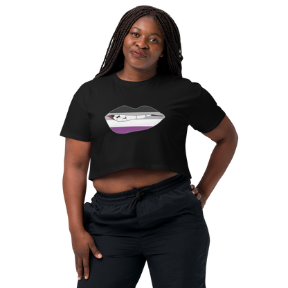 Biting Lips - Asexual Flag Women’s crop top