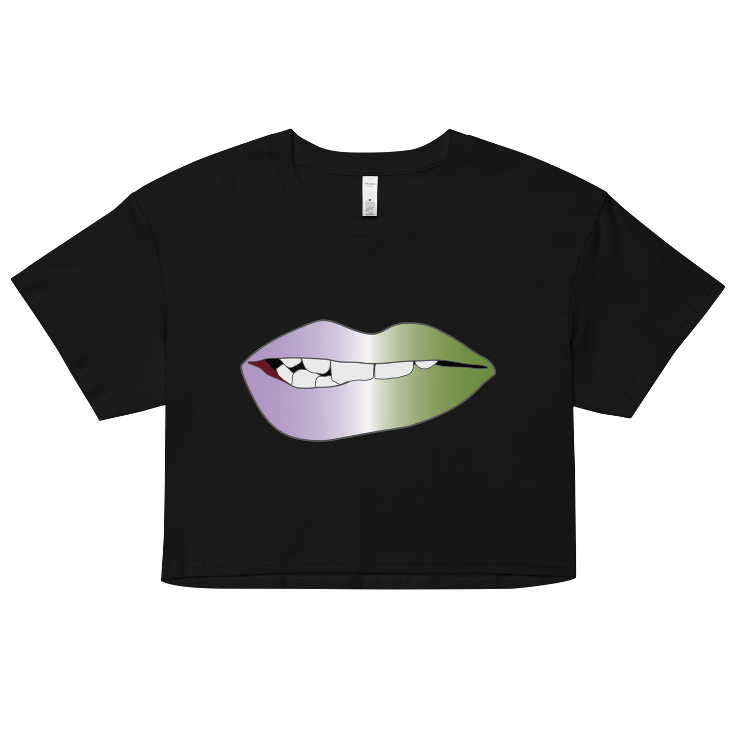 Biting Lips - Genderqueer  Pride - Gradient Women’s crop top