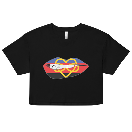 Biting Lips - Polyamory Flag Women’s crop top