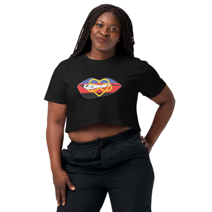 Biting Lips - Polyamory Flag Women’s crop top