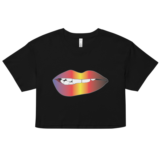 Biting Lips - Polyamory Pride - Gradient Women’s crop top