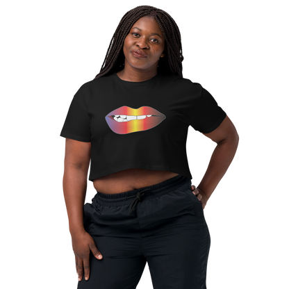 Biting Lips - Polyamory Pride - Gradient Women’s crop top