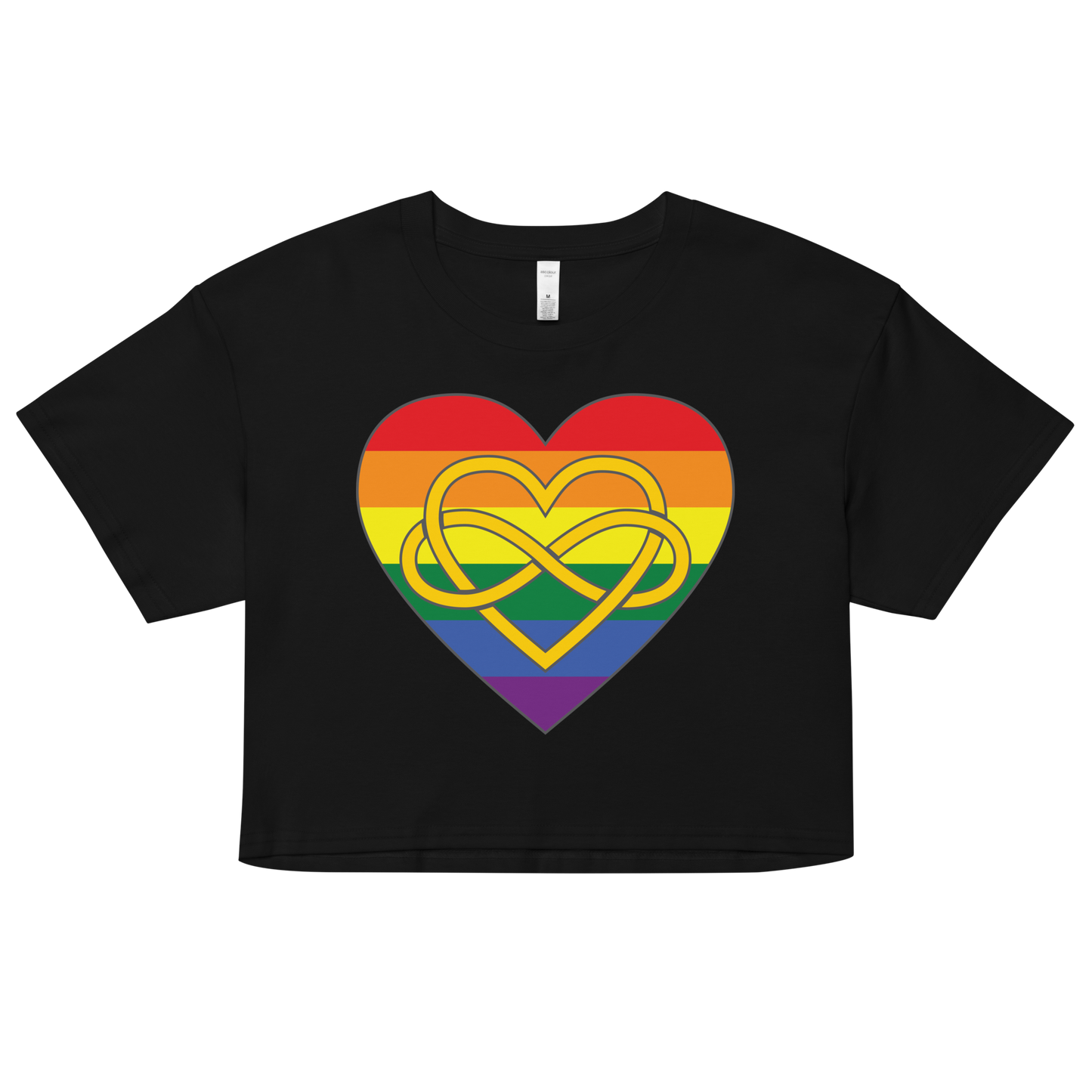 Polyamory Infinity Heart Rainbow Pride Women’s crop top