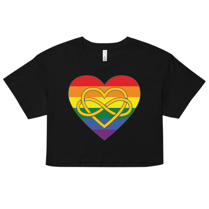 Polyamory Infinity Heart Rainbow Pride Women’s crop top