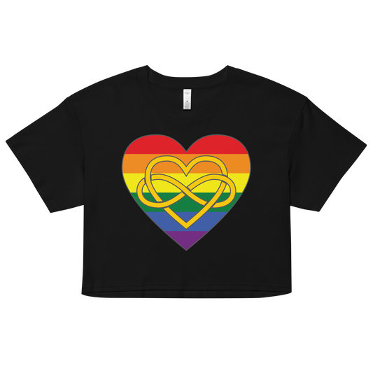 Polyamory Infinity Heart Rainbow Pride Women’s crop top