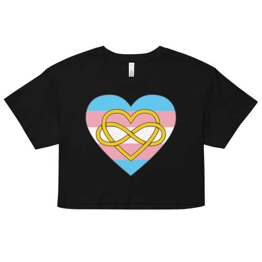 Polyamory Infinity Heart Trans Pride Women’s crop top