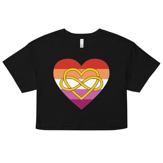 Polyamory Infinity Heart Lesbian Pride Women’s crop top