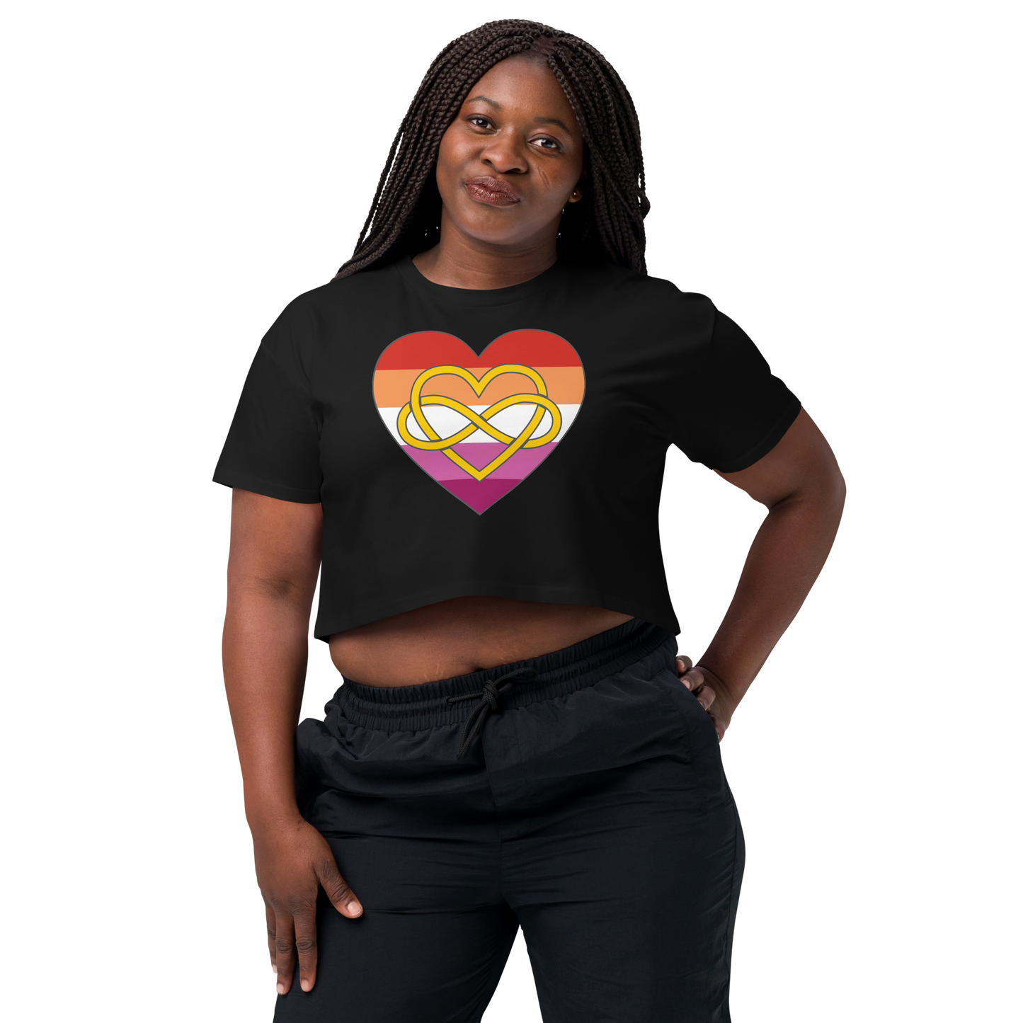 Polyamory Infinity Heart Lesbian Pride Women’s crop top