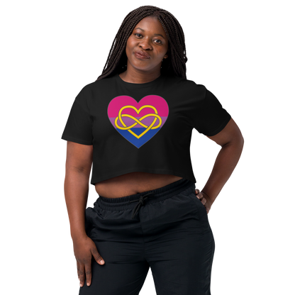 Polyamory Infinity Heart Bisexual Pride Women’s crop top