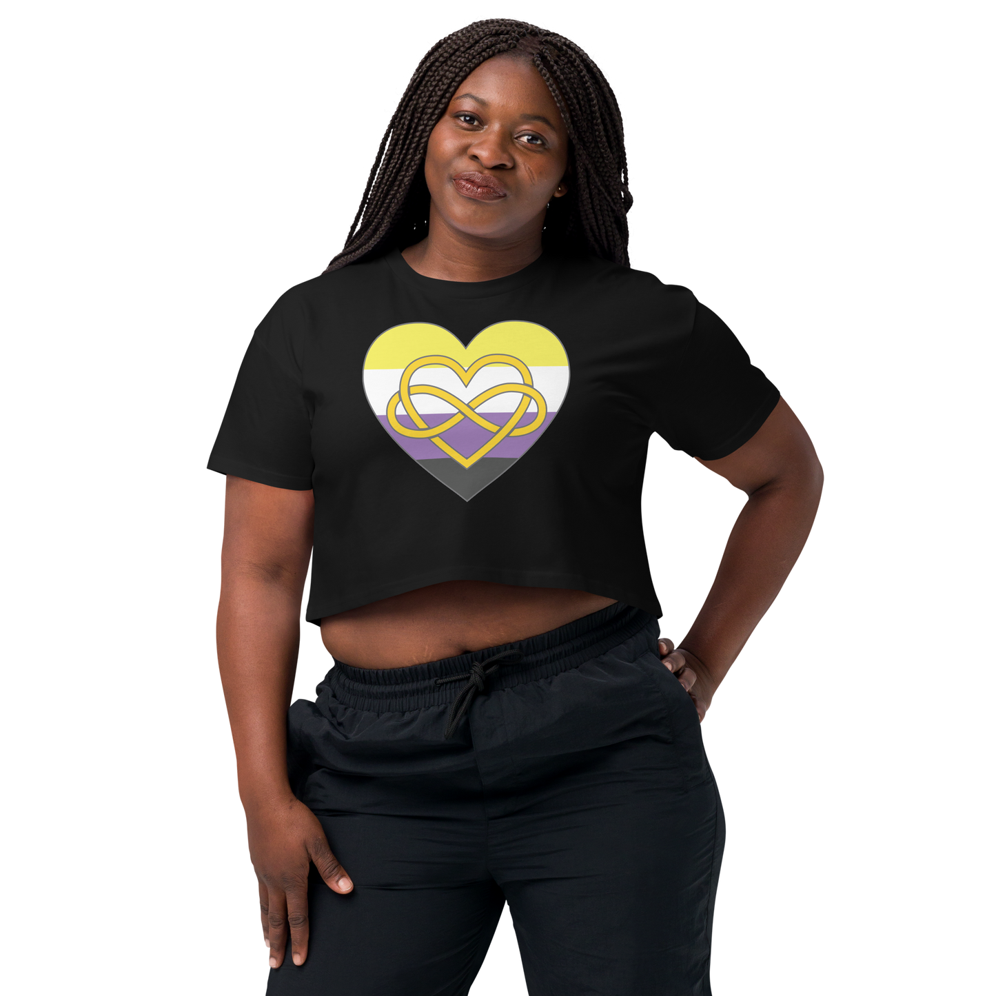 Polyamory Infinity Heart Non-binary Pride Women’s crop top