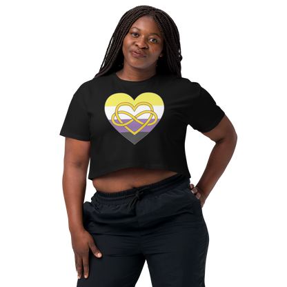 Polyamory Infinity Heart Non-binary Pride Women’s crop top