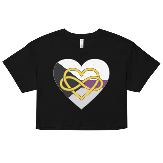 Polyamory Infinity Heart Demisexual Pride Women’s crop top