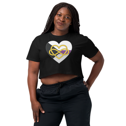 Polyamory Infinity Heart Demisexual Pride Women’s crop top