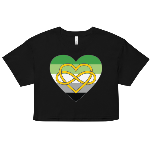 Polyamory Infinity Heart Aromantic Pride Women’s crop top