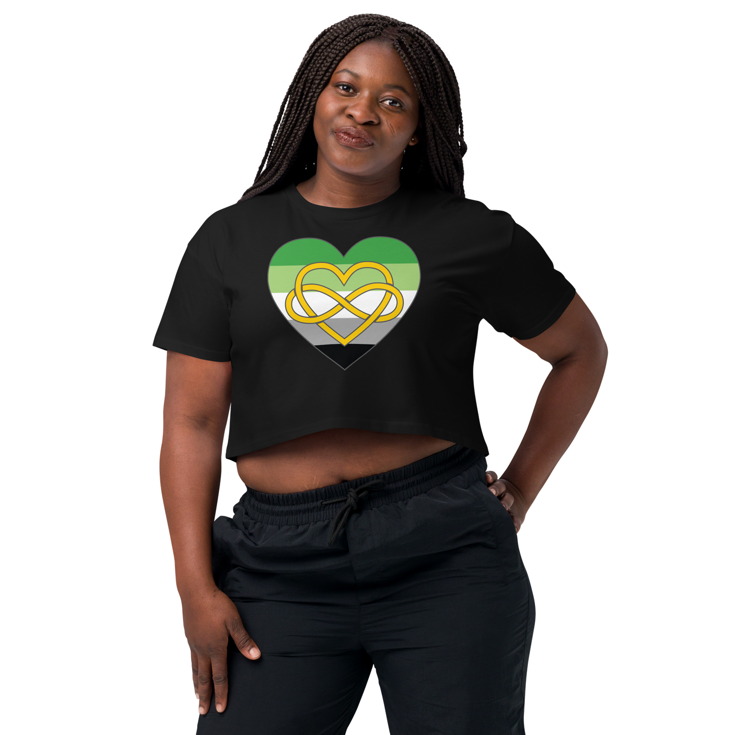 Polyamory Infinity Heart Aromantic Pride Women’s crop top