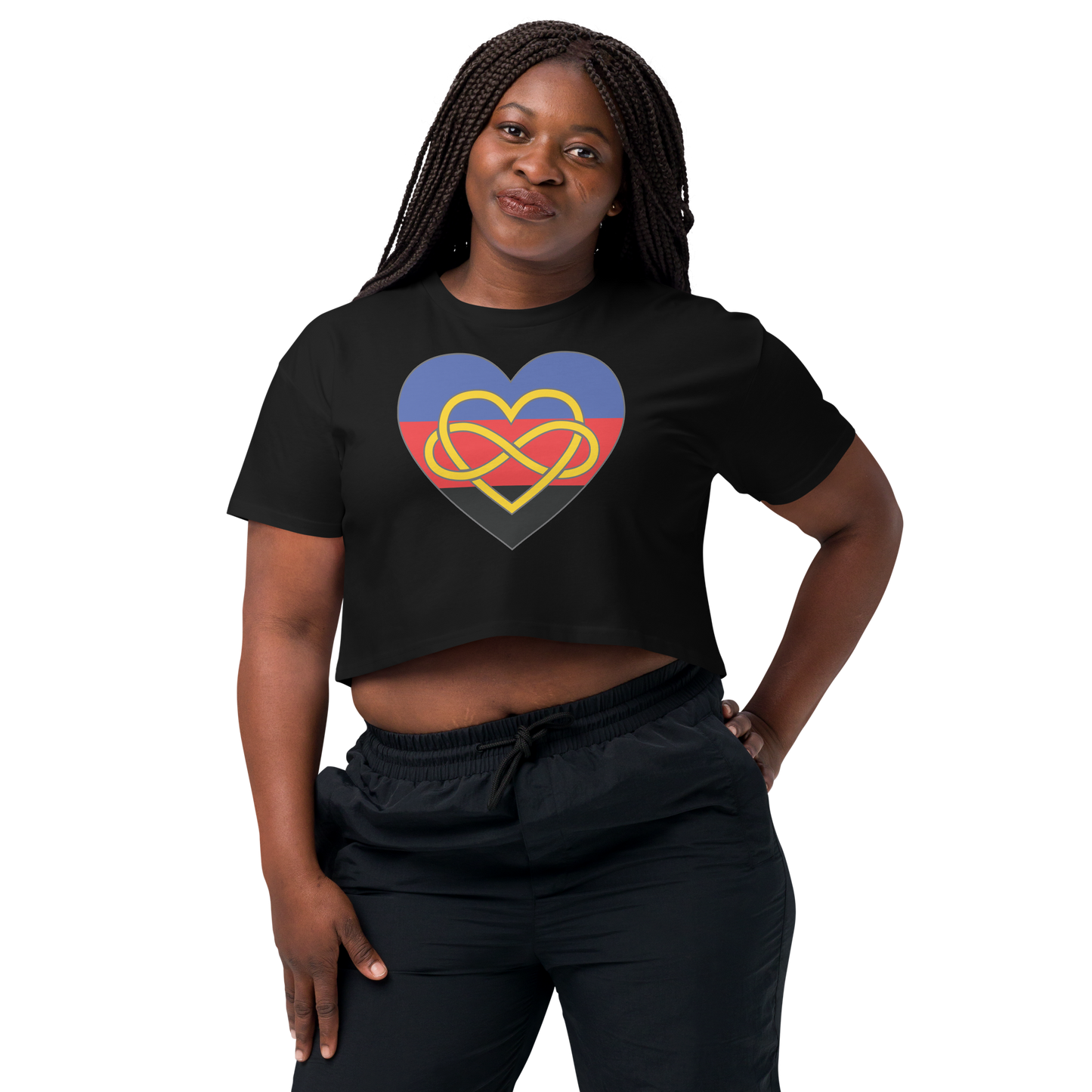 Polyamory Infinity Heart Pride Women’s crop top