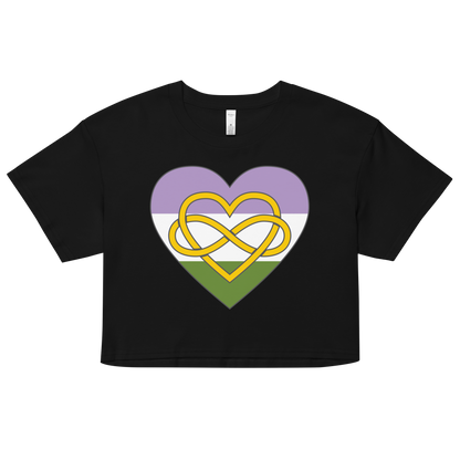 Polyamory Infinity Heart Genderqueer Pride Women’s crop top