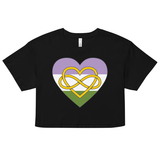 Polyamory Infinity Heart Genderqueer Pride Women’s crop top