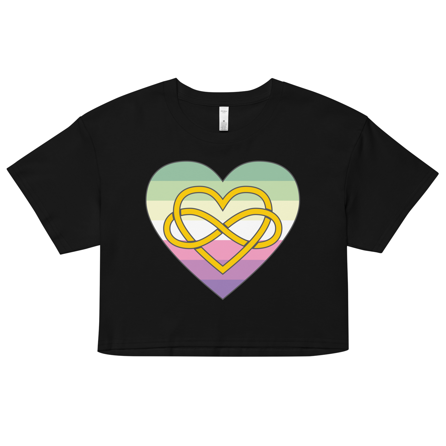 Polyamory Infinity Heart Genderfae Pride Women’s crop top