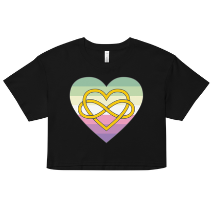 Polyamory Infinity Heart Genderfae Pride Women’s crop top